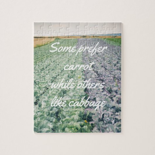 Cabbage Field: groen&paars Legpuzzel (Verticaal)