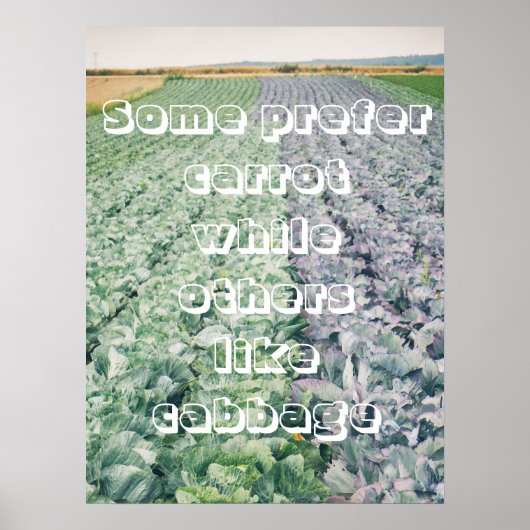 Cabbage Field: groen&paars Poster (Voorkant)