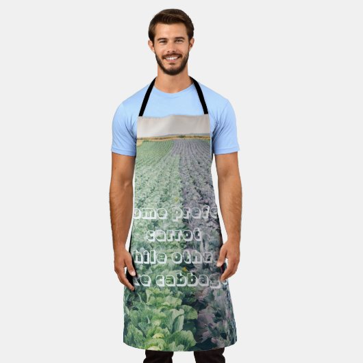 Cabbage Field: groen&paars Schort (Gedragen)