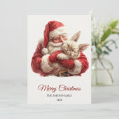 Cabbit Santa Claus Christmas Feestdagenkaart (Staand voorkant)