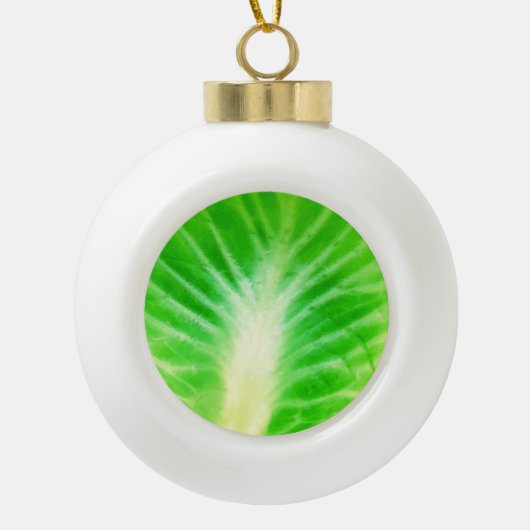 Cabbout Leaf Keramische Bal Ornament (Voorkant)