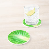 Cabbout Leaf Zandsteen Onderzetter (Zijkant)