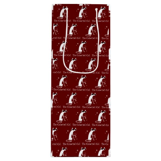 Cabernet Cat Fan Patroon Wijn Cadeautas (Voorkant)