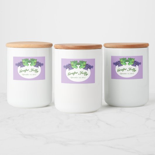 Cabernet Grape Jelly and Jam Label Light Paars Voedselcontainer Etiket (Flessen)