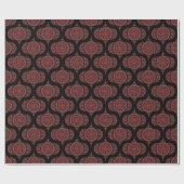 Cabernet koraal wervelpunt mandala retro ogee cadeaupapier (Vlak)