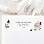 Cabernet Red en Dusty Blush Waterverf Rozen Etiket (Insitu)