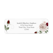 Cabernet Red en Dusty Blush Waterverf Rozen Etiket (Voorkant)