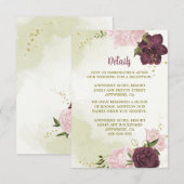 cabernet roze bloemen groene bladeren informatiekaartje (Voorkant / Achterkant)