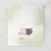 cabernet roze bloemen groene bladeren plaatskaartje (Buitenkant ongevouwen)