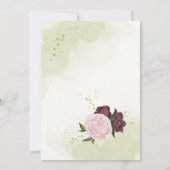 Cabernet roze bloemen groene bladeren verjaardag kaart (Achterkant)