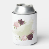 cabernet roze bloemengroen blikjeskoeler (Blikje Voorkant)