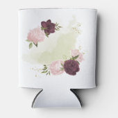 cabernet roze bloemengroen blikjeskoeler (Voorkant)