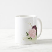 cabernet roze bloemengroen koffiemok (Voorkant rechts)