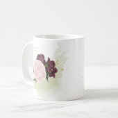 cabernet roze bloemengroen koffiemok (Voorkant links)