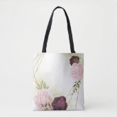 cabernet roze bloemengroen tote bag (Voorkant)
