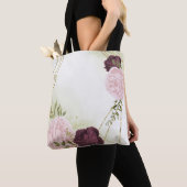 cabernet roze bloemengroen tote bag (Dichtbij)