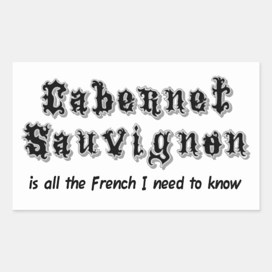 Cabernet Sauvignon Rechthoekige Sticker (Voorkant)