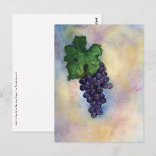 Cabernet Sauvignon Red Wine Grapes Briefkaart (Voorkant / Achterkant)
