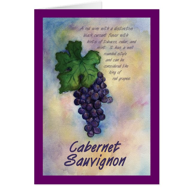 Cabernet Sauvignon-wijnkaart (Voorkant)