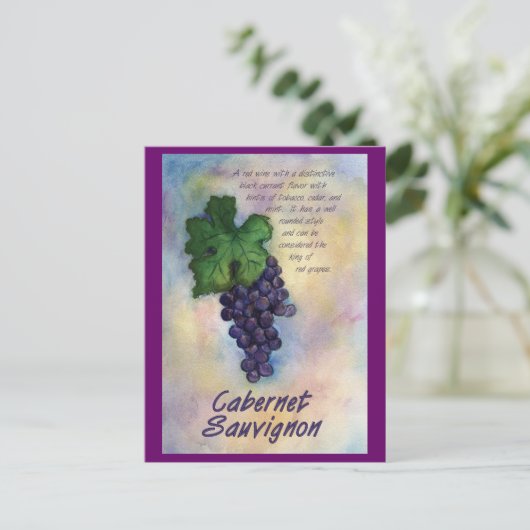 Cabernet Sauvignon Wine Briefkaart (Staand voorkant)