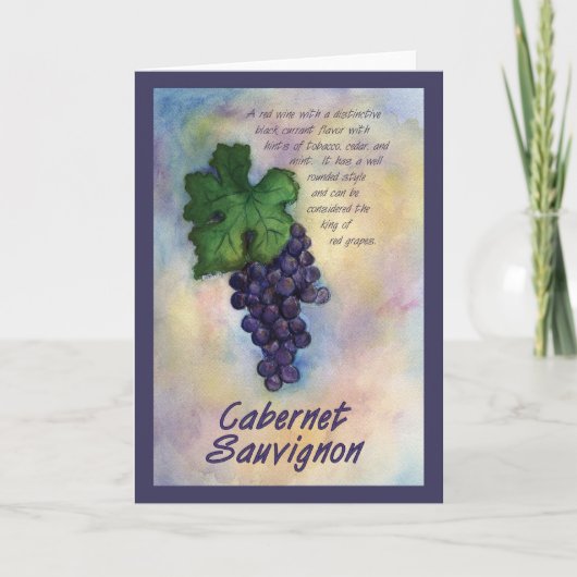 Cabernet Sauvignon Wine Grape Wenskaart Kaart (Voorkant)