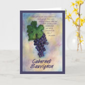 Cabernet Sauvignon Wine Grape Wenskaart Kaart (Gele Bloem)