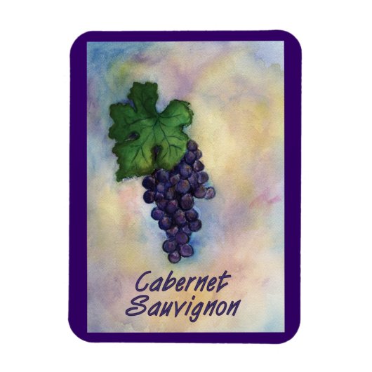 Cabernet Sauvignon Wine Grapes Painting Art Magnet Magneet (Verticaal)