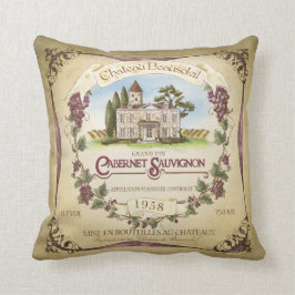 Cabernet Sauvignon Wine Label Art Pillow Kussen