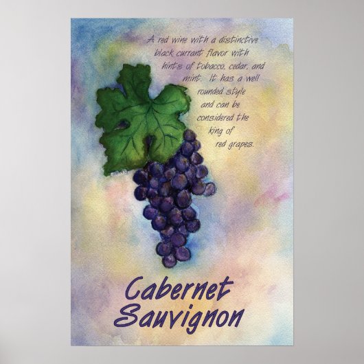 Cabernet Sauvignon Wine Print (Voorkant)
