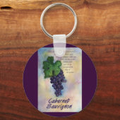 Cabernet Sauvignon Wine Sleutelhanger (Voorkant)