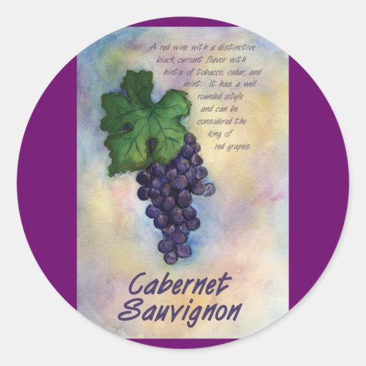 Cabernet Sauvignon Wine Sticker (Voorkant)