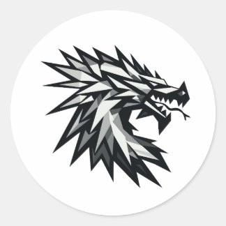 Cabeza de dragón poligonal ronde sticker