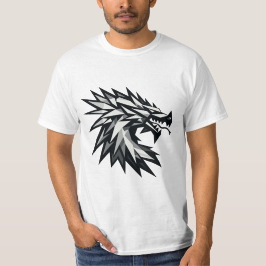 Cabeza de dragón poligonal t-shirt (Voorkant)