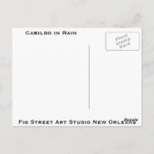 Cabildo in regen, New Orleans Briefkaart (Achterkant)