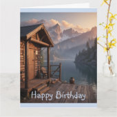 Cabin aan het meer kaart (Gele Bloem)