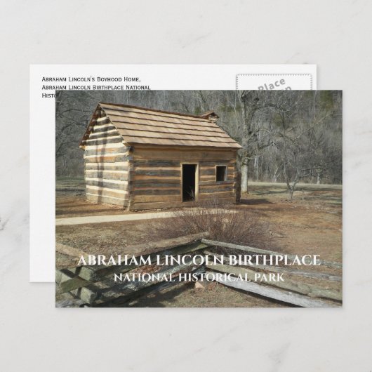 Cabin, Abraham Lincolns Geboorteplaats NHP, KY Briefkaart (Voorkant / Achterkant)