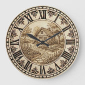 Cabin and Garden - Wall Clock Grote Klok (Voorkant)