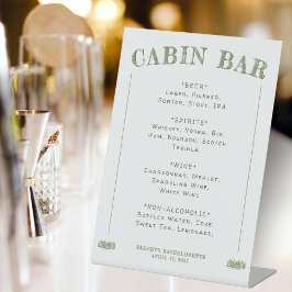 Cabin Bar Groene Kamp Meidenavakantie Reclamebord Met Voetstuk