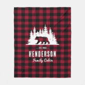 Cabin Beer Familienaam Red Buffalo Plaid Fleece Deken (Voorkant)