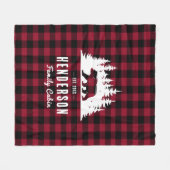 Cabin Beer Familienaam Red Buffalo Plaid Fleece Deken (Voorkant (Horizontaal))