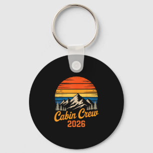 Cabin bemanning 2026 retro berg zonsondergang fami sleutelhanger