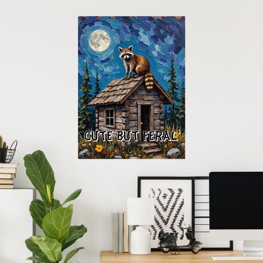 Cabin Bewaker: Wasbeer Nachtwacht Poster (Thuiskantoor)