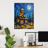 Cabin Blues: Beer's Moonlight Serenade Poster (Thuiskantoor)