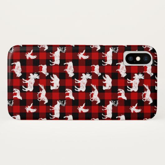 Cabin Buffalo Plaid Lumberjack Check Rood Case-Mate iPhone Case (Achterkant (horizontaal))