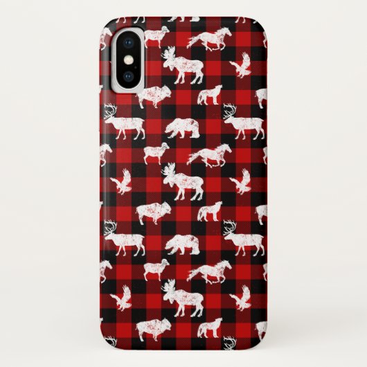 Cabin Buffalo Plaid Lumberjack Check Rood Case-Mate iPhone Case (Achterkant)