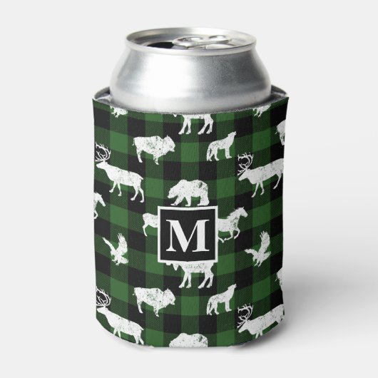 Cabin Buffalo Pset Lumberjack Check Patroon groen Blikjeskoeler (Blikje Voorkant)