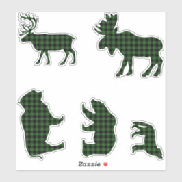 Cabin Buffalo Pset Lumberjack Check Patroon groen Sticker