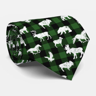 Cabin Buffalo Pset Lumberjack Check Patroon groen Stropdas