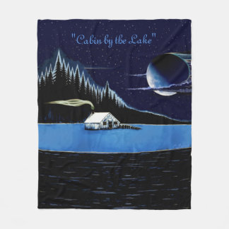 "Cabin by the Lake" Fleece Blanket Versie 2 Deken