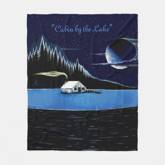 "Cabin by the Lake" Fleece Blanket Versie 2 Deken (Voorkant)